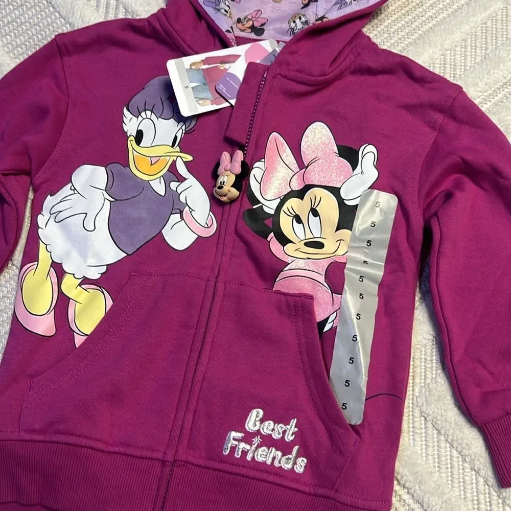 MINNIE MOUSE AND DAISY DUCK COMFY ZIP UP HOODIE